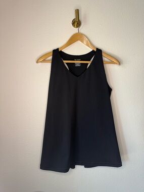 Tek Gear Ultrastretch Black Racerback Tank Top with Built In Bra size L